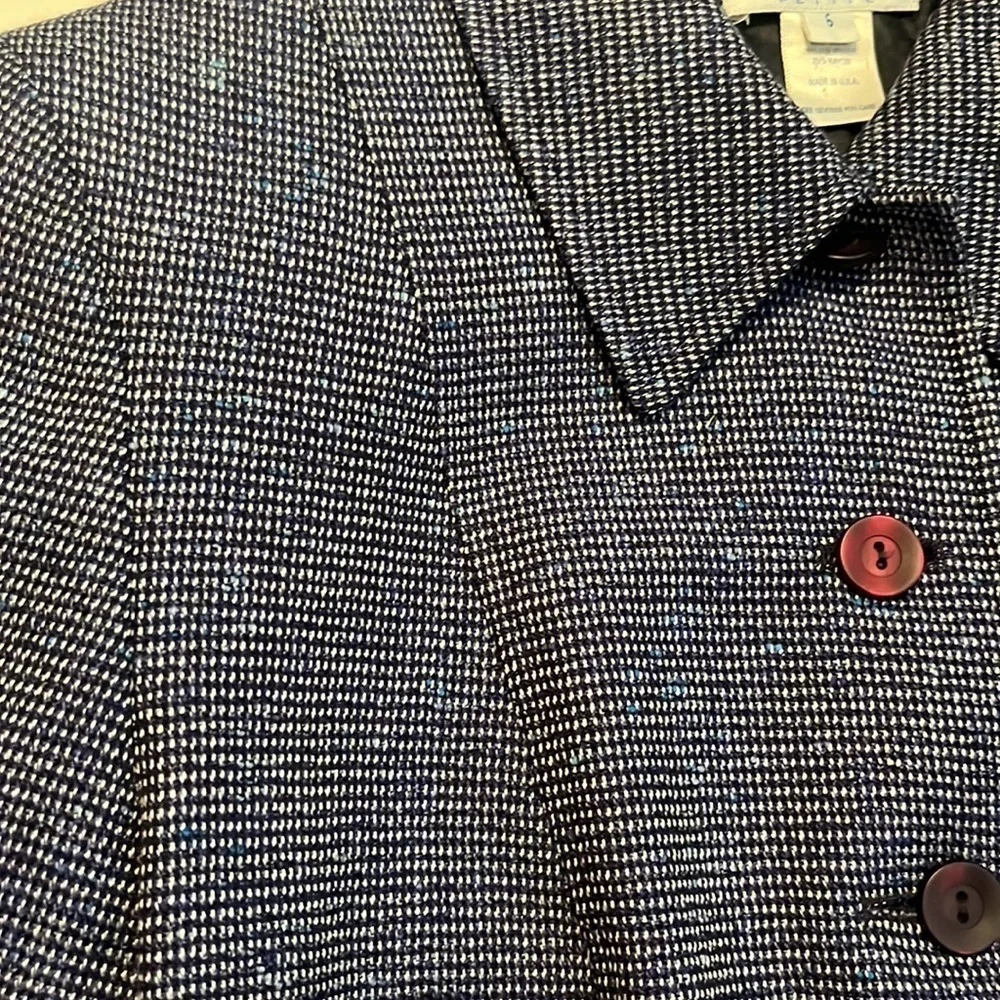 Pendleton Petite Vintage Classic Wool Blend Blue Tweed Blazer Size 6P